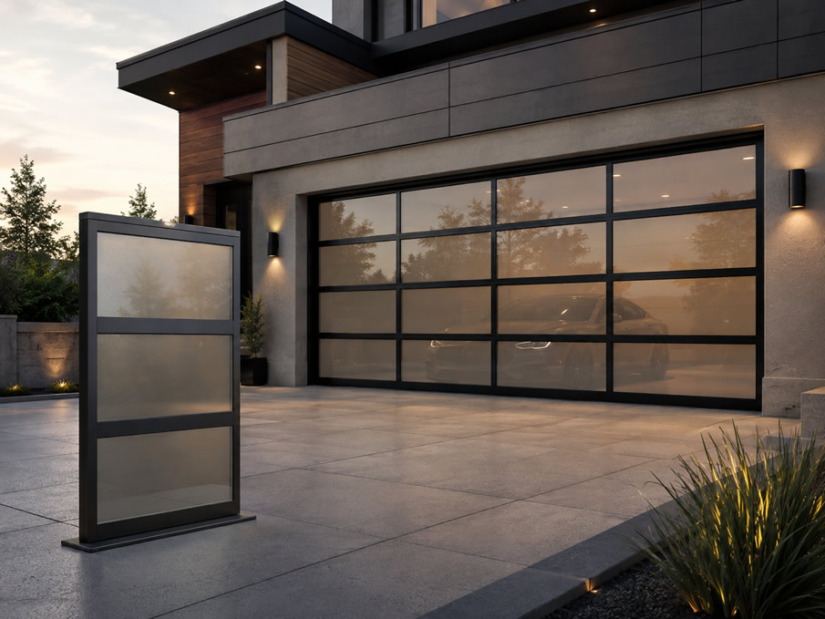 Contemporary glass vision panels