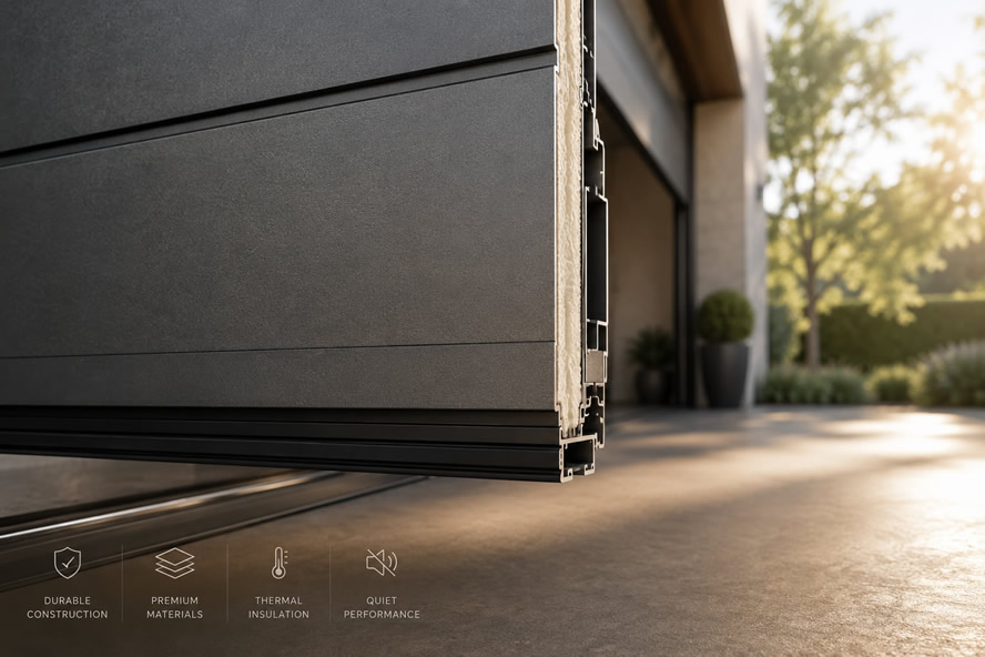 Samples showing made-to-measure insulated door construction