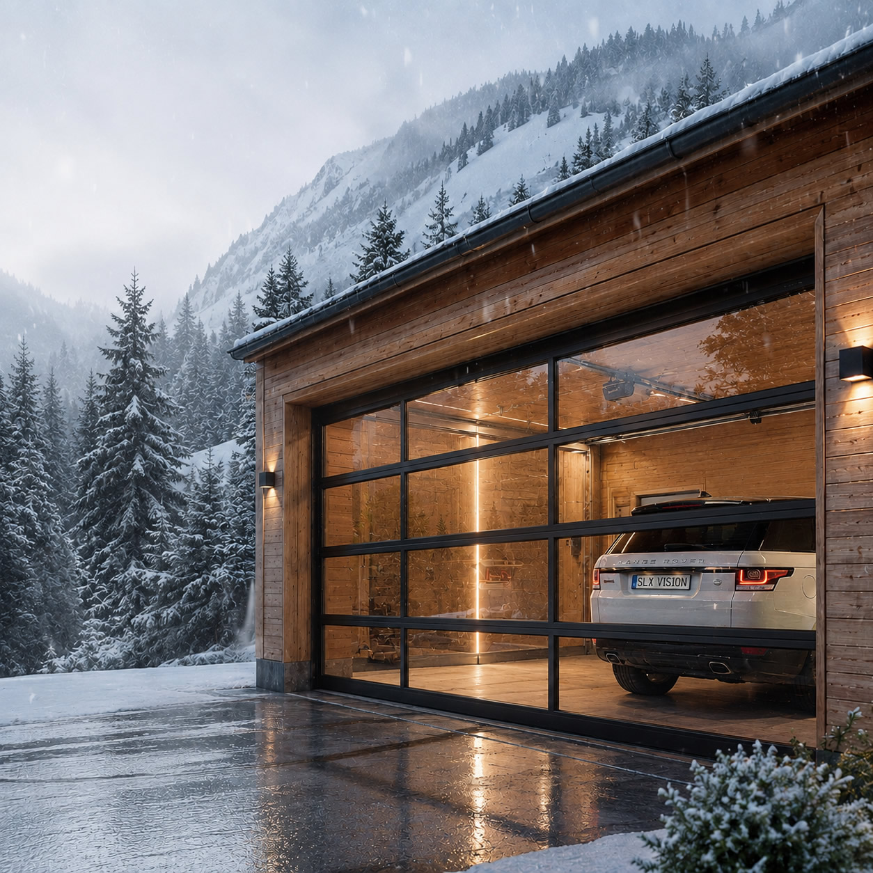 Garage door performing in heavy rain